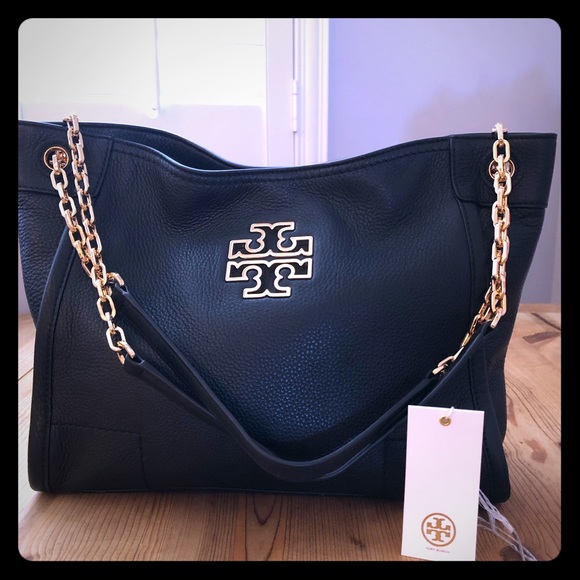 Tory Burch Handbags - Tory Burch Black Britten Small Slouchy Tote